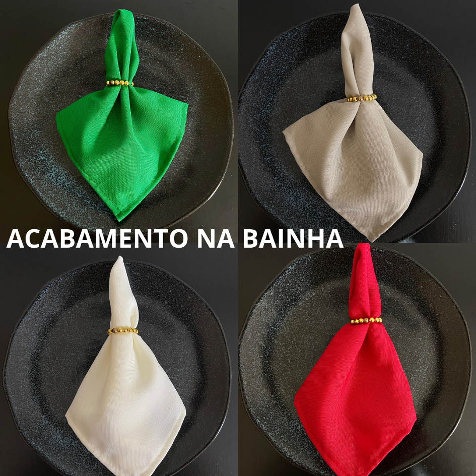 Kit 6 Guardanapo Tecido Oxford Mesa Natal Natalino - Acabamento em Bainha - Festa Buffet Casamento