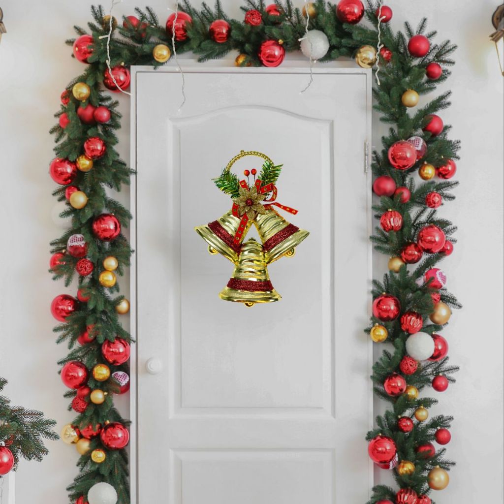 Enfeite Sino Natalino para Arvore De Natal Decoração Porta Sino Natal Plástico Dourado em Oferta na Shopee