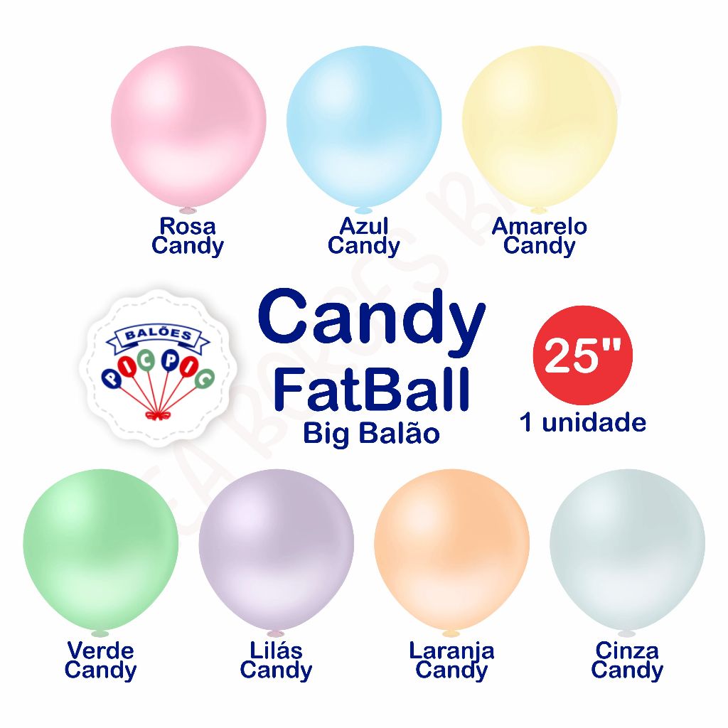 Big Balão Candy Color 250 Gigante Tons Pastéis Pic Pic 1 Unidade