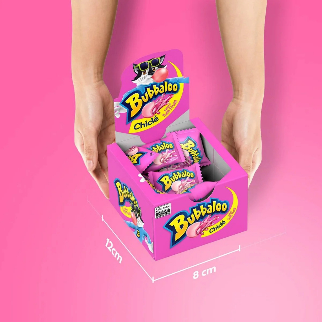 Chiclete Bubbaloo Tutti-frutti 60 Unidades Caixa Adams