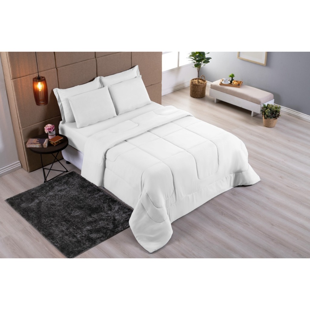 Edredom Casal Queen 400 Fios 2,20x2,40 Dupla Face Luxo e Conforto Soft Micropercal