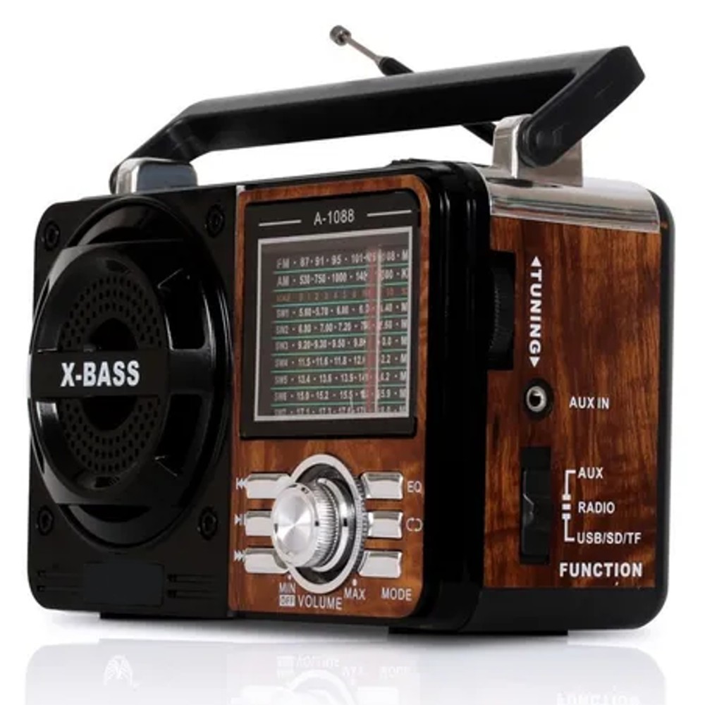 Radio Vintage Retrô Portatil Bluetooth Multimídia AM / FM USB GT 1088 / 1088S Bivolt 110 / 220