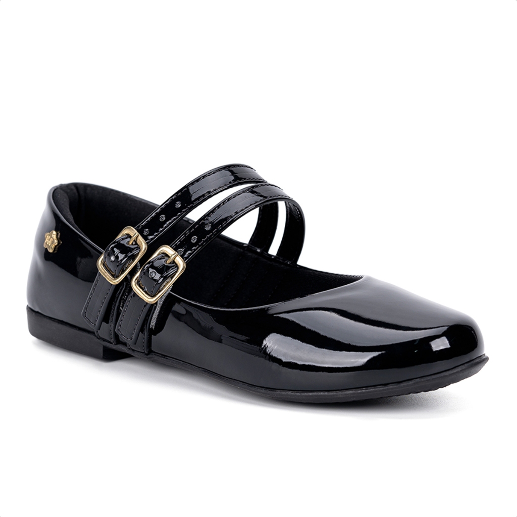 Sapatilha Menina Infantil Tiras Duplas Com Fivela - Baby & Kids Fashion