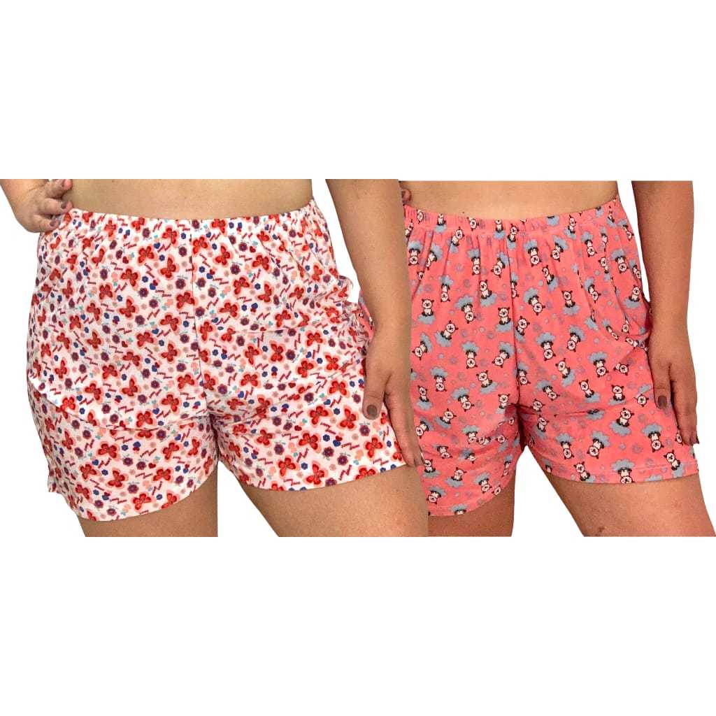 Kit 2 Short Liganete SORTIDOS Pijama De Dormir Plus Size G1 até G4