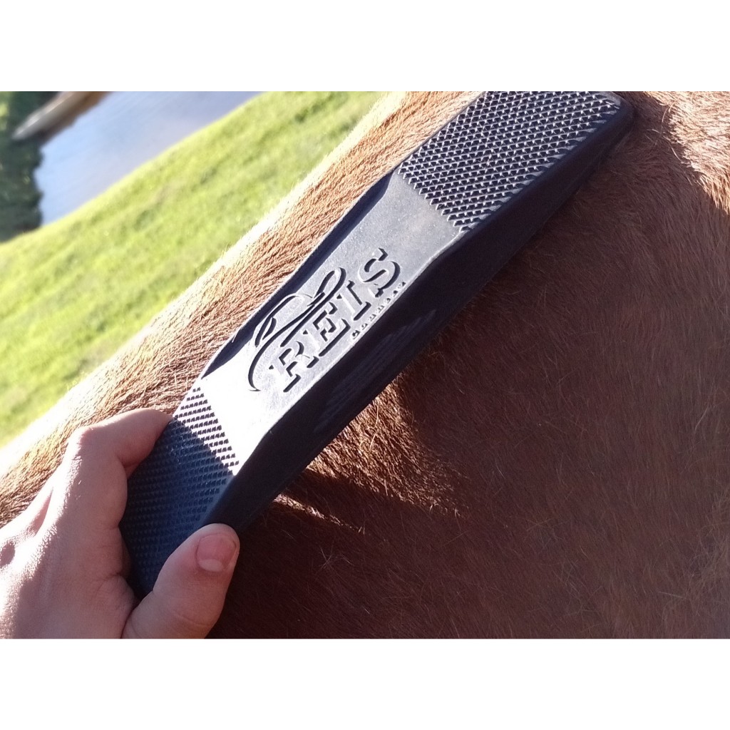 Raspadeira pra cavalos higiene limpeza equínos muares crina pelos Ensaboa Massageia Ativa Circulação