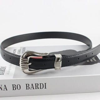 Cinto Feminino 2cm fivela de pino prata combinação de jeans  saias 2024 verão em Oferta na Shopee