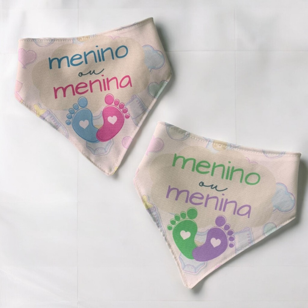 BANDANA PET MENINO OU MENINA YAPPY DOGS - CHÁ REVELAÇÃO - AZUL ROSA VERDE ROXO