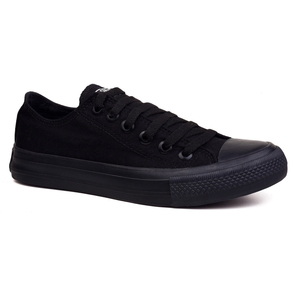 Tênis Old Star Cano Baixo All Unissex Promoção Black Monochrome