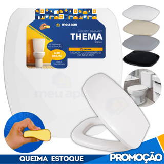 Assento Sanitário Tampa Vaso Almofadado Retangular Quadrado Thema Incepa 1.6gpf/6lpf em Oferta na Shopee