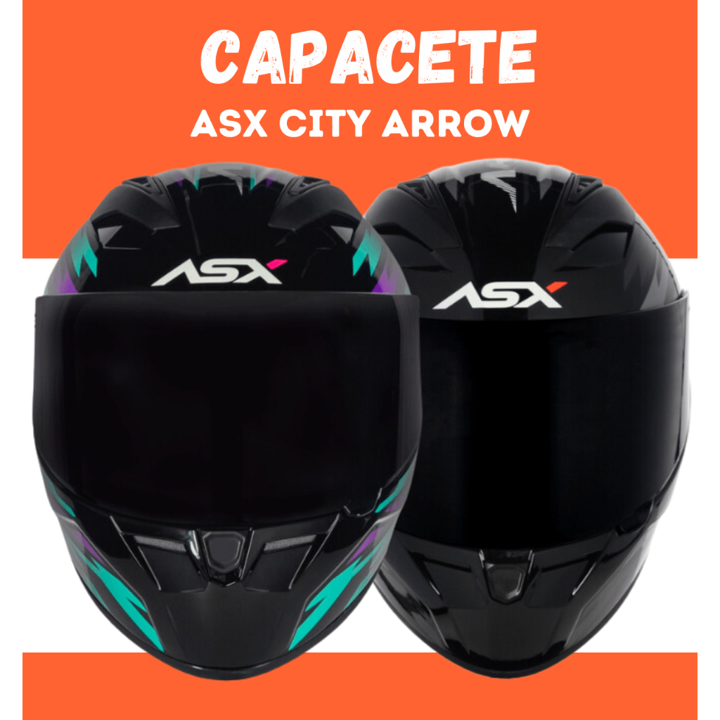 CAPACETE PARA MOTO ASX CITY ARROW FEMININO E MASCULINO