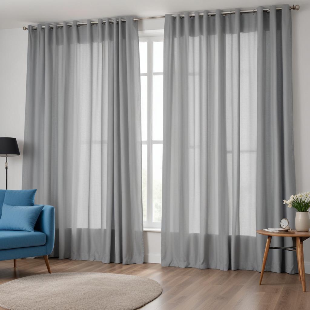 Cortina Sala e Quarto Lisa Cinza - 300x280 / 300x250 / 300x230 em Oferta na Shopee