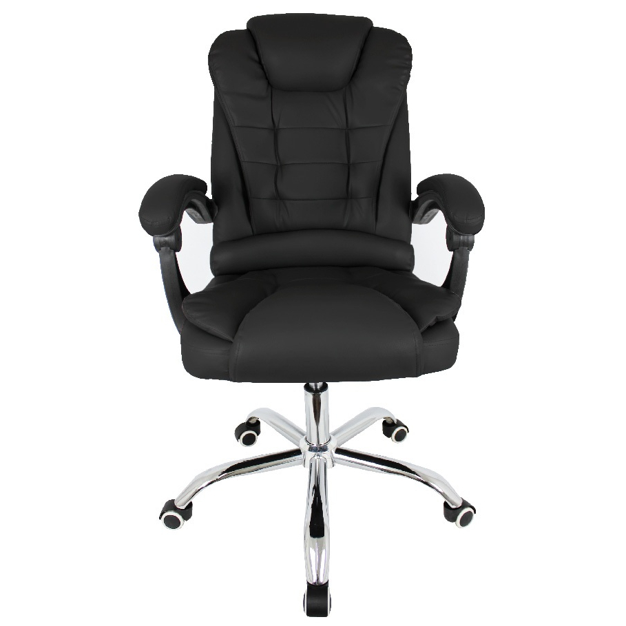 Cadeira Giratória Office CEO Reclinável 130° Home Office na Cor Preta Design Confortável