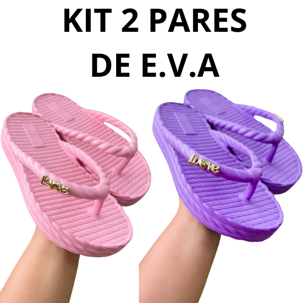 Chinelo Feminino Kit 2 de E.V.A Love Trançinhas Macio Levíssimo Envio Imediato em Oferta na Shopee