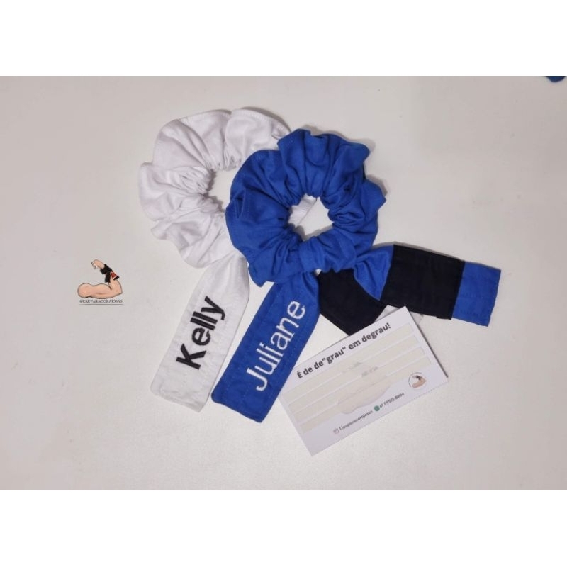 Scrunchie bjj, xuxinha, acessórios jiu jitsu personalizado