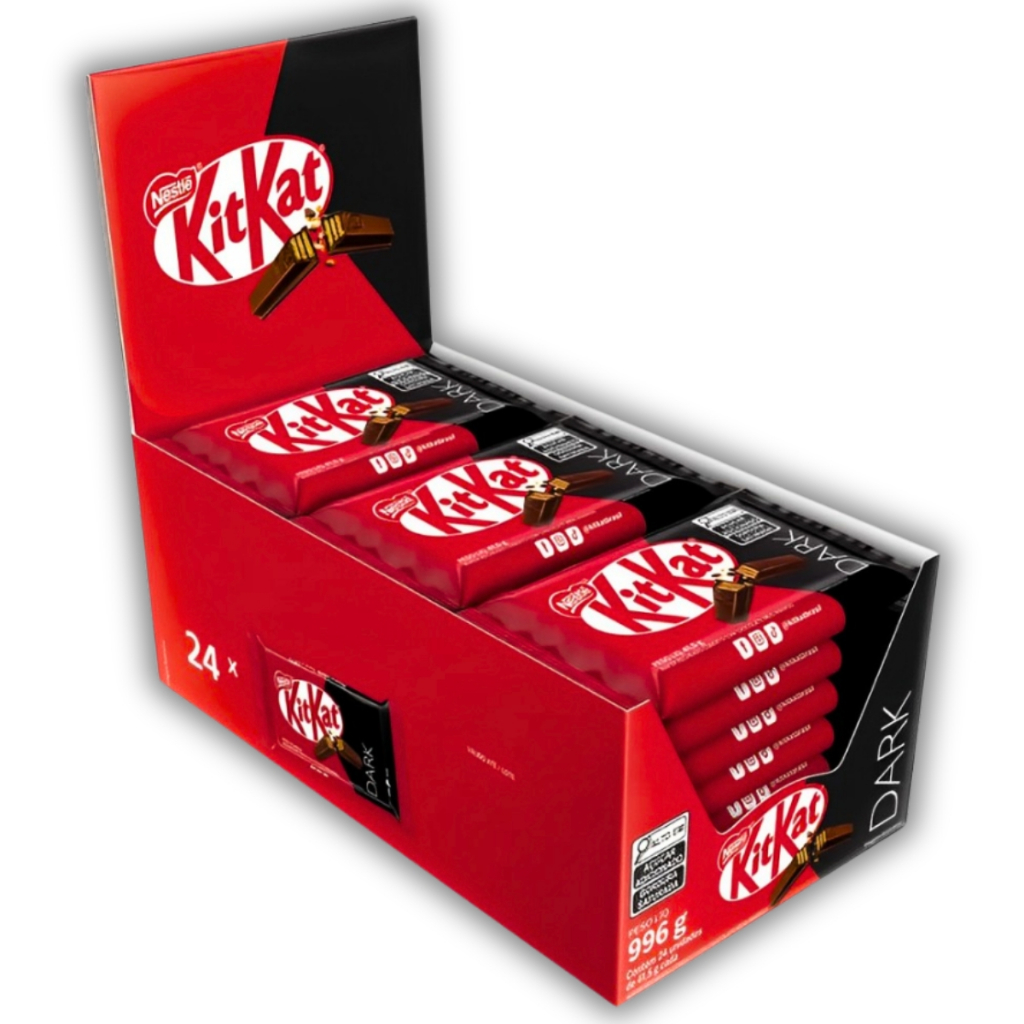 Chocolate Kit Kat Dark Meio Amargo C/24 Unidades Nestlé em Oferta na Shopee
