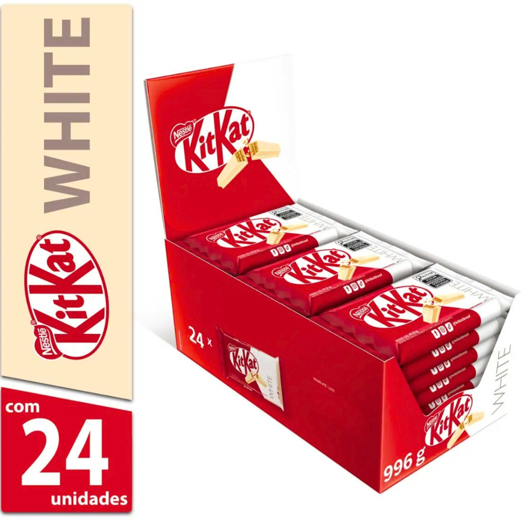 Chocolate Kit Kat Branco 41,5g C/24Un - Nestlé em Oferta na Shopee