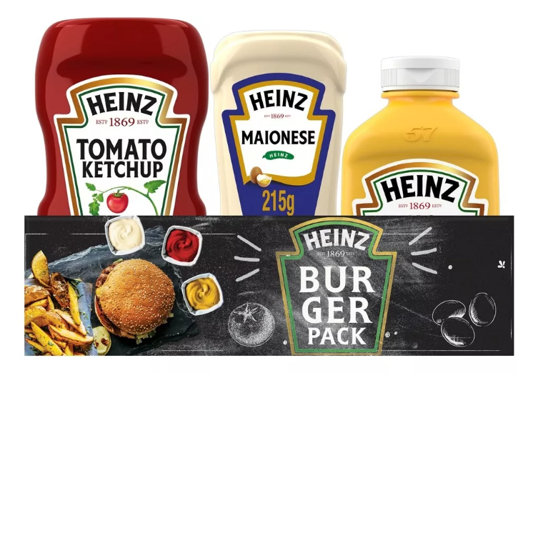 Kit Heinz Tradicional Ketchup 397g Maionese 215g Mostarda 255g