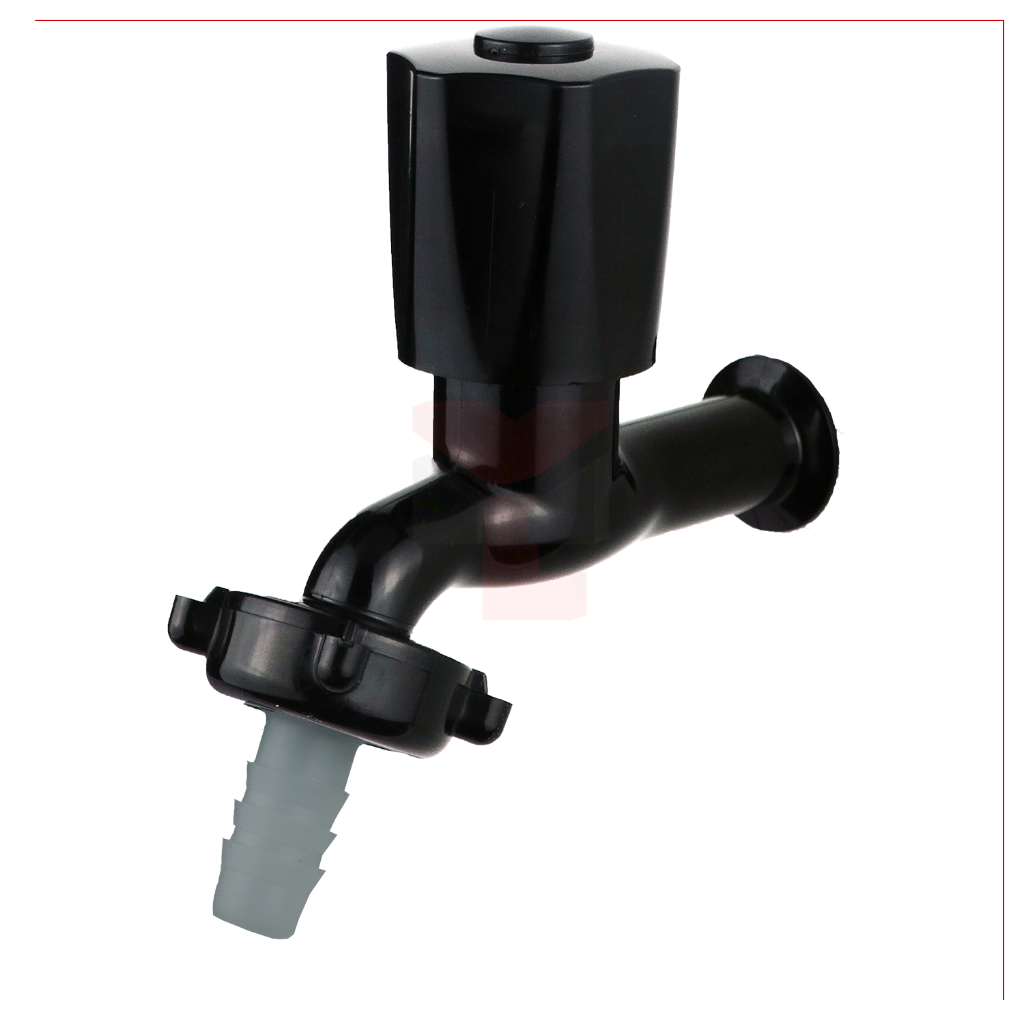 Torneira Tanque Jardim Garagem Pia Com Bico Abs 1130 C-50 1/4 de Volta Preto 25004