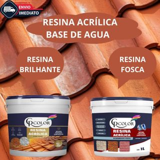 Resina Acrílica Brilhante Incolor  Multiuso 1/3,6lt CRCOLOR Imperamibilizante Protege Premium Telhado Parede Tijolo
