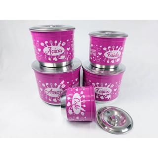 Porta Mantimento 5 peças de Alumínio Pink em Oferta na Shopee