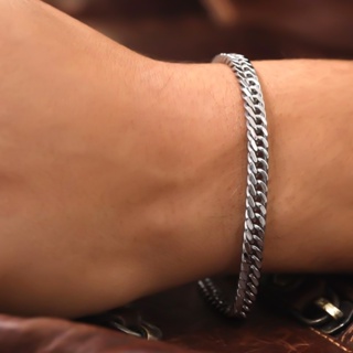 Pulseira Masculina Fina Elo Duplo Aço Inox Legítimo Prata em Oferta na Shopee