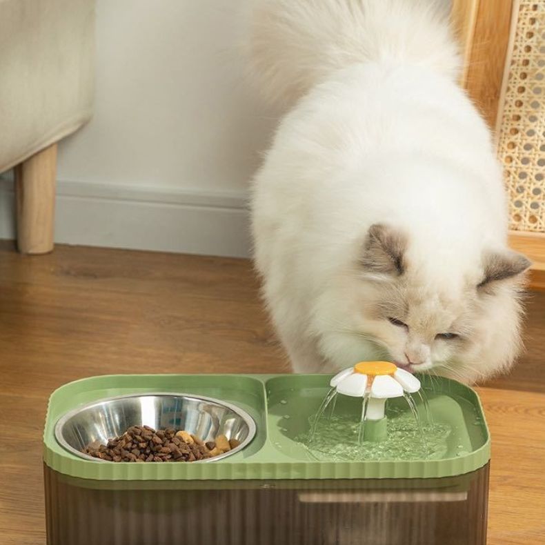 Fonte Bebedouro e Comedouro Para Gatos E Cães Automático 3 Litros