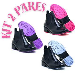 Kit 2 Pares Bota de Galocha Feminina Impermeável Rose 33 ao 40 em Oferta na Shopee