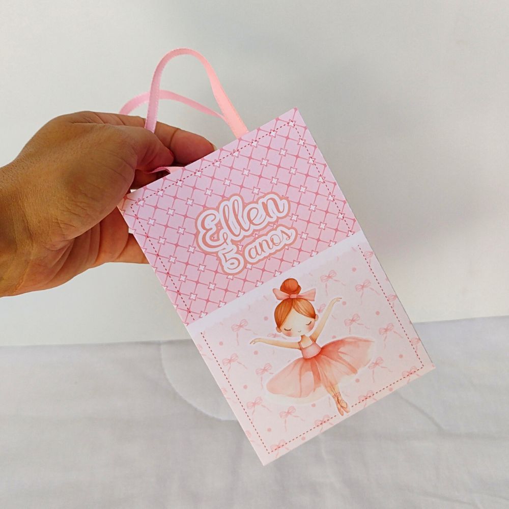 Sacolinha Bailarina Personalizado / Lembrancinha para Festa / Aniversário
