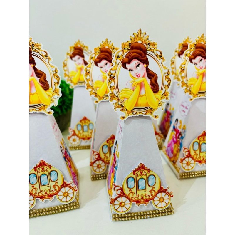 Festa Tema Bela - lembrança Bela - Caixas personalizadas Bela e a Fera - Festa Princesas