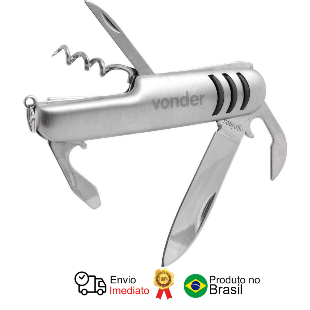 Canivete Multiuso Aço Inox Vonder
