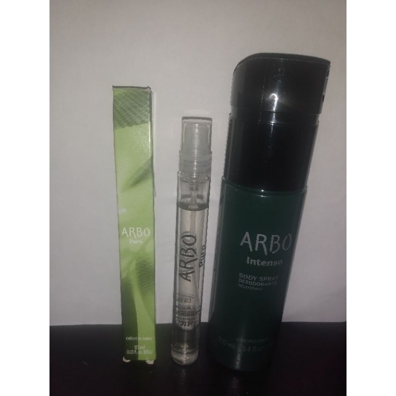 Kit ARBO Body Spray Arbo Intenso + Colônia 10ml ARBO Puro