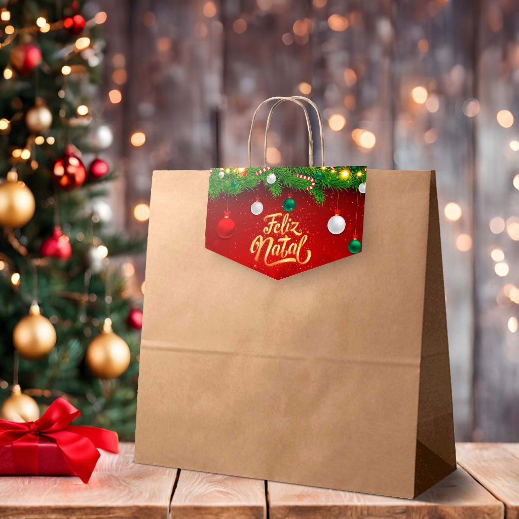 Tag Solapa Para Sacola Temática De Natal 50