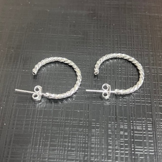 Par de Brinco Argola Redonda Fio Torcido c/ tarraxa 16mm Prata 925 em Oferta na Shopee