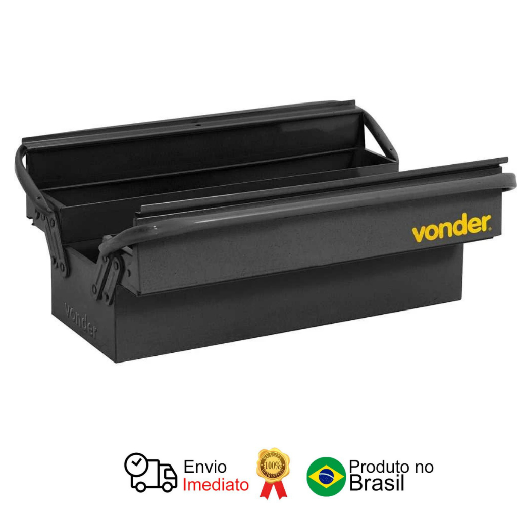 Caixa Metálica Sanfonada 3 Gavetas 50x19x16cm Vonder em Oferta na Shopee