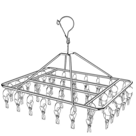 Varal De Inox  40 Clips Prendedores Pratico E Retrátil Cabide Para Roupas Intimas Para Pequenas