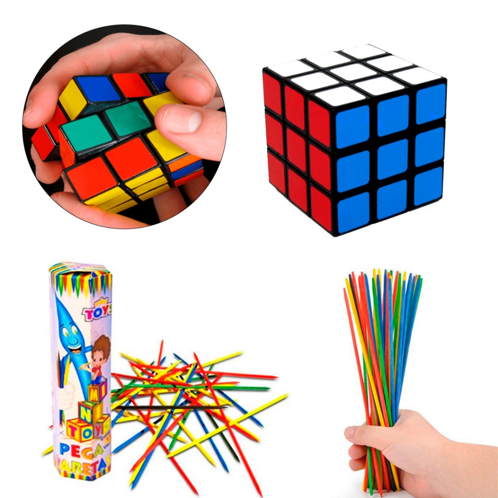 Kit 20 Brinquedos Pega Varetas Cubo Mágico Divertido Colorido Infantil Lembrancinha Barato Oferta em Oferta na Shopee