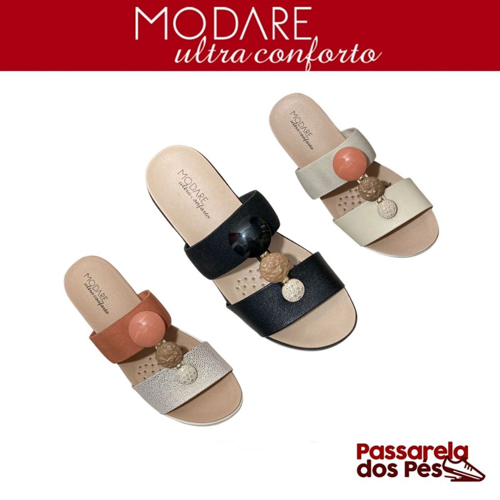 Sandália Modare Ultraconforto Feminina Papete Plataforma Ortopédica Confortável Dia Dia Ref:7132138
