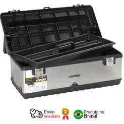 Caixa Baú Plástica Inox Vonder