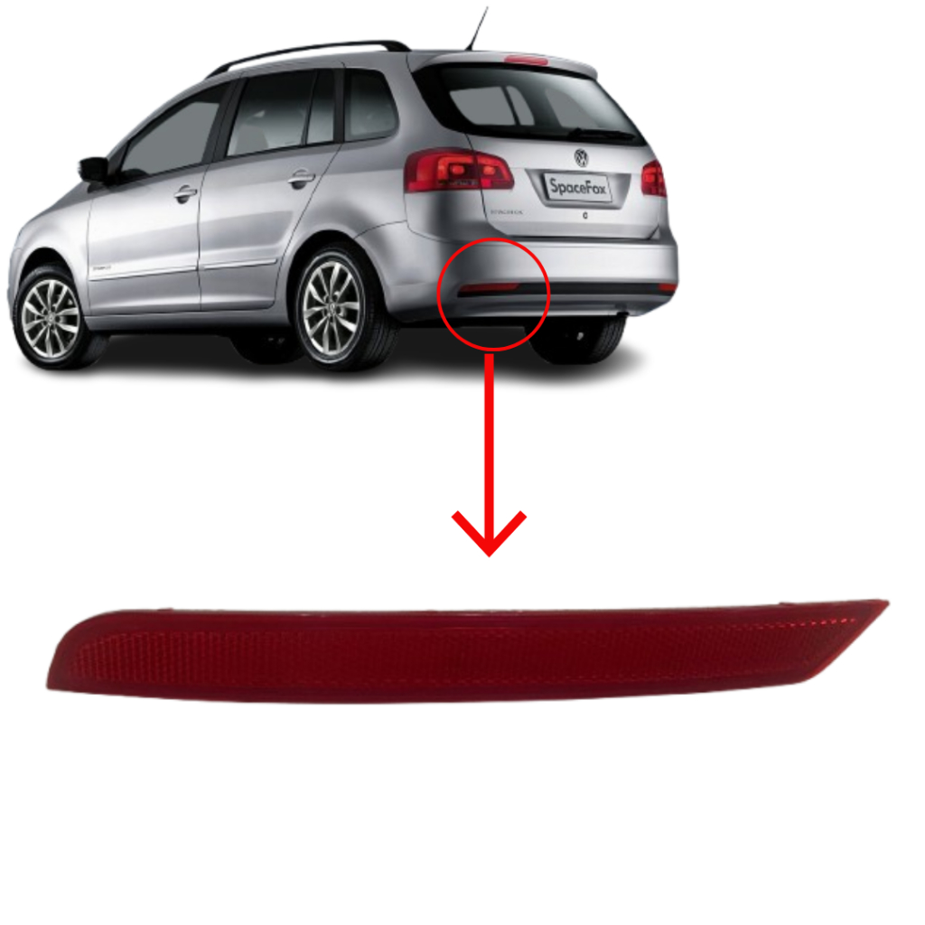 Refletor Lanterna Para-Choque Traseiro SpaceFox 2010 2011 2012 2013 2014 Olho de Gato