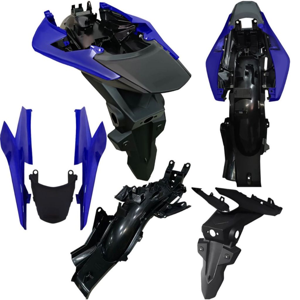 TRASEIRA RABETA COMPLETA TITAN 160 2016 A 2021 COM PARALAMA JUNÇÃO CARENAGEM azul caraiva 2018