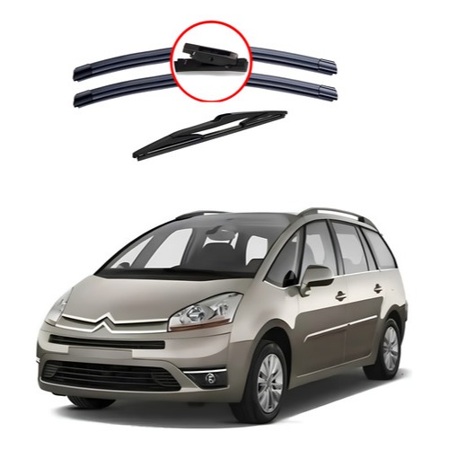 Kit 3 Palheta limpador Parabrisa Diantanteira Trase Citroen C4 Picasso 2009 2010 2011 2012 2013 2014