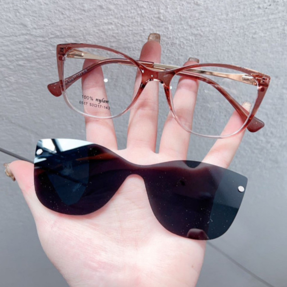Clipon feminino 2 em 1 lente polarizada armação de grau 6517 em Oferta na Shopee