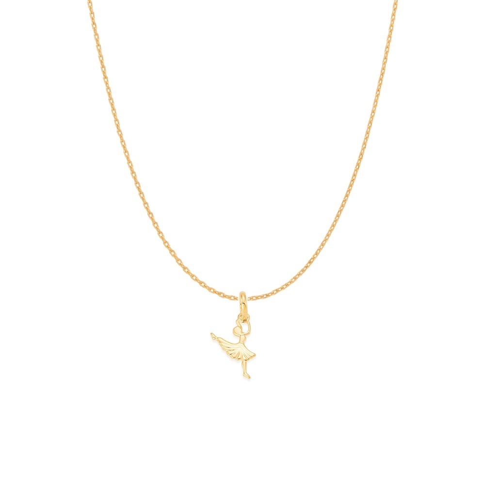 Conjunto Rommanel Cordão fio Cadeado e Pingente Bailarina 42cm / 50cm em Oferta na Shopee