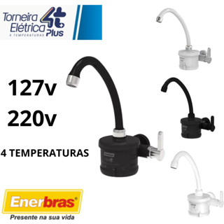 Torneira Elétrica Parede Cozinha 4TPlus 127V 4800w/220V 5500W Água Quente Branco Preto 4 Temperatura em Oferta na Shopee