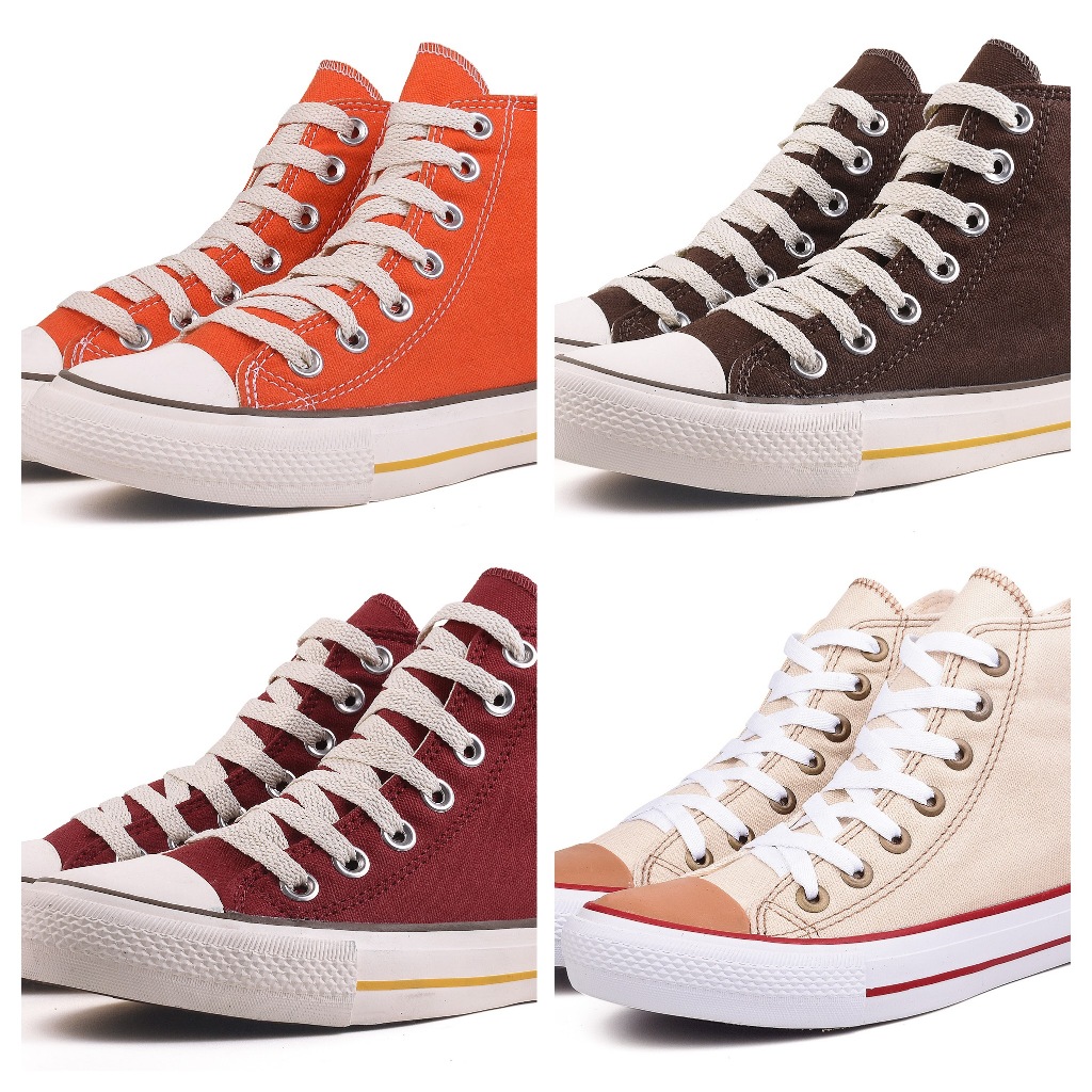Tênis Cano Alto Médio Old Star Unissex Feminino Masculino All Promoção Sola Creme