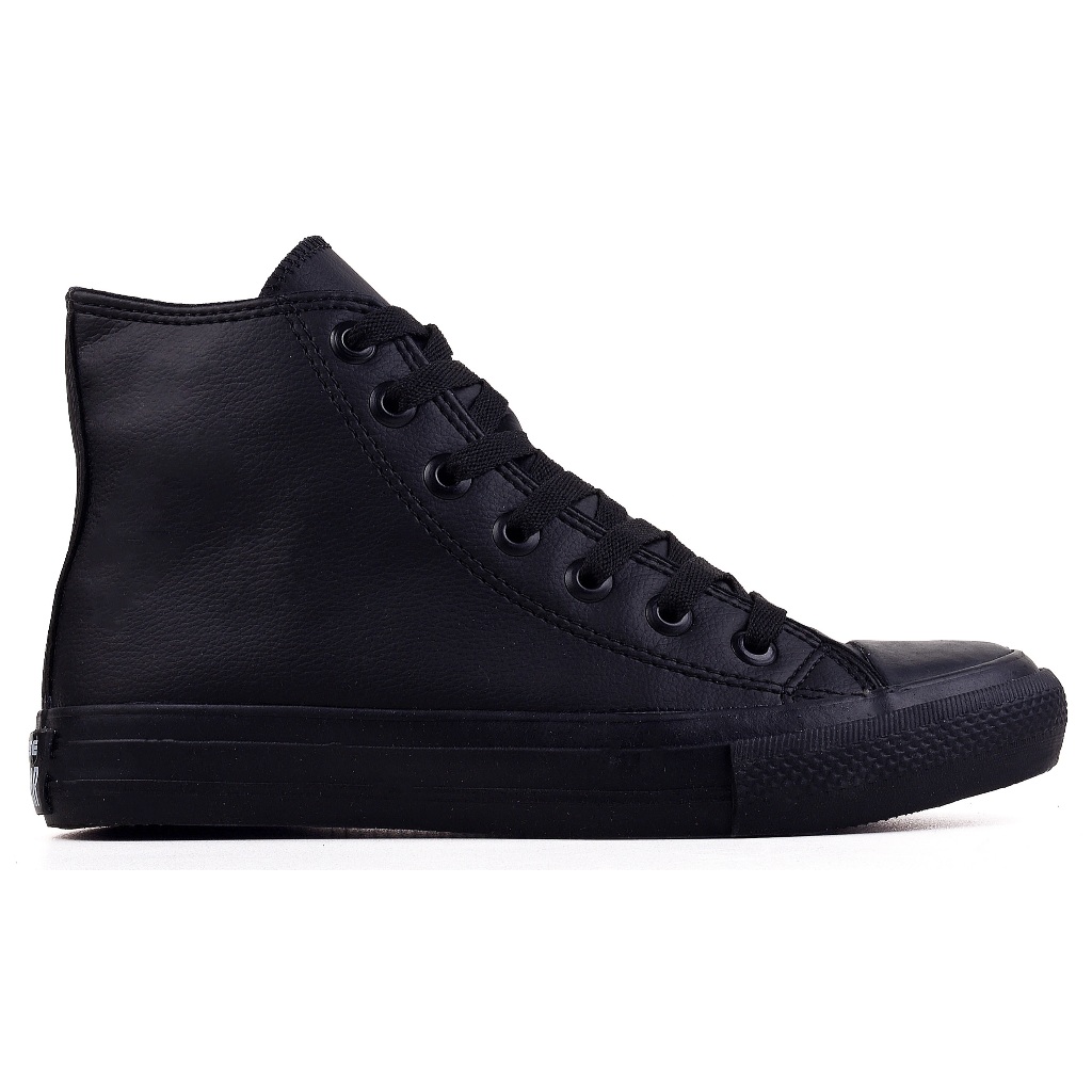 Tênis Cano Alto Médio Old Star Unissex Feminino Masculino All Promoção Black Couro Sintético