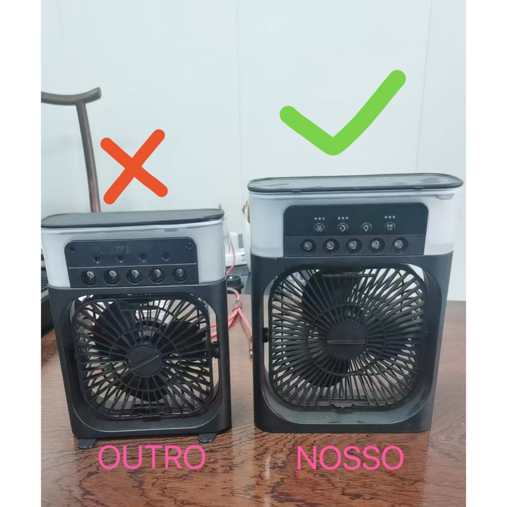 Ventilador Refrigerador De Ar Condicionado Umidificador Portátil Com Led Reservatório De Água TIPO C Usb--Cor Aleatório