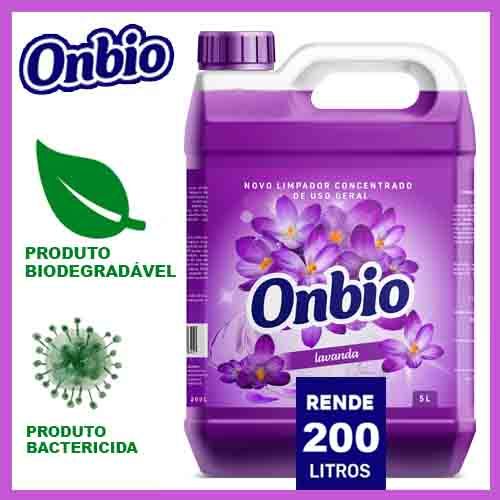 Limpa Tudo Concentrado Biodegradável E Bactericida De Uso Geral Onbio Lavanda Rende 200 Litros