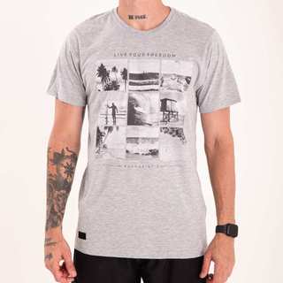 Camiseta Rock Saints Live Your Freedom Cinza