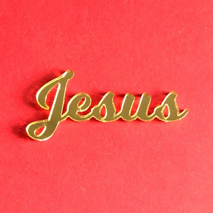 Acrílico Jesus Espelhado 4cm - Pacote com - Para lembrancinhas, personalizados e artesanato em geral Acrílico